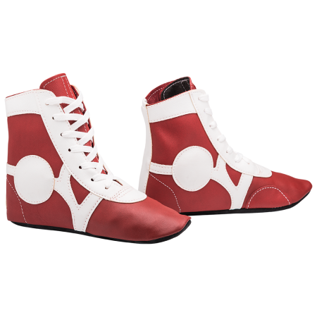 Купить Обувь для самбо SM-0102, кожа, красный Rusco в Хадыженске 