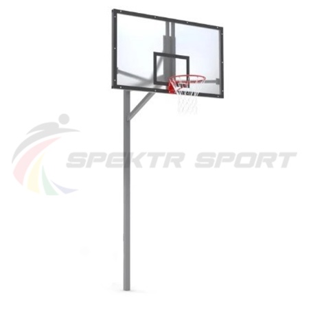 Купить Стойка баскетбольная уличная упрощенная со щитом из оргстекла, кольцом и сеткой SP D 412 в Хадыженске 