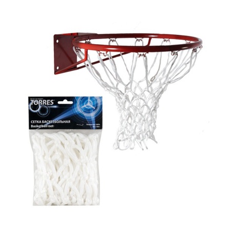 Купить Сетка баскетбольная Torres, нить 6 мм, белая в Хадыженске 